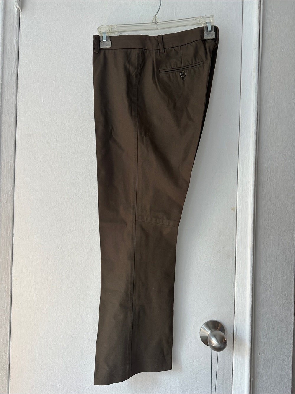 Women’s Theory Brown Cropped Cotton Canvas Pants sz 6